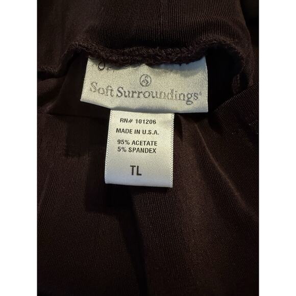 Soft Surroundings | Wide Leg Pants Brown High Elastic Waist sz - TL Tall Large - Picture 3 of 7